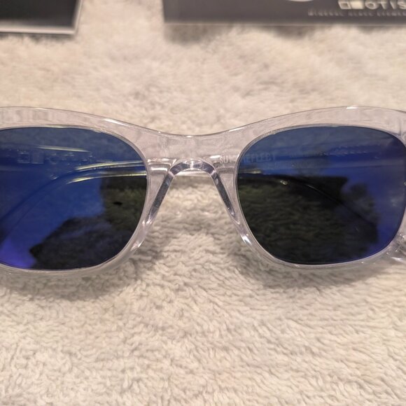 OTIS SUKI REFLECT POLARIZED MINERAL GLASS MIRROR BLUE LENS IN CLEAR SUNS - Picture 1 of 10